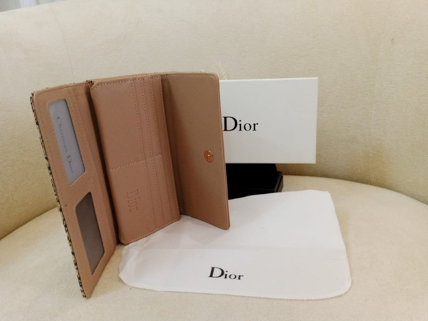Christian Dior Oblique Jacquard Flap Wallet
