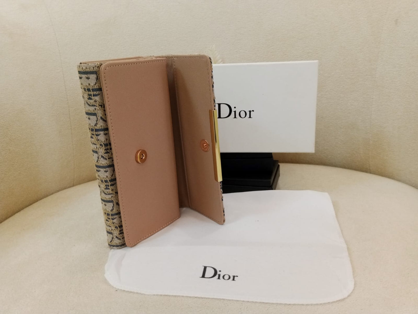 Christian Dior Oblique Jacquard Flap Wallet