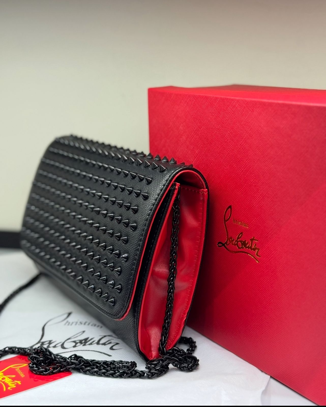 Christian Louboutin Paloma Studded Clutch Bag