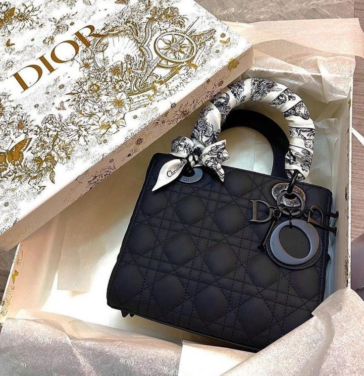 Christian Dior Cannage Quilted Lady Bag Style Set