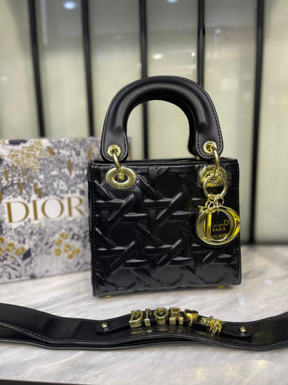 Christian Dior Lady Dior Mini Macrocannage Top Handle Bag