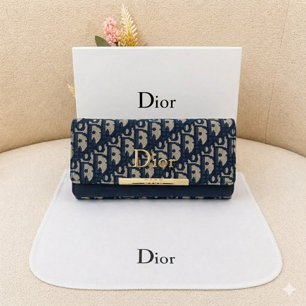 Christian Dior Oblique Jacquard Flap Wallet