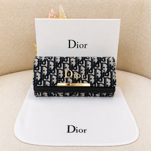 Christian Dior Oblique Jacquard Flap Wallet