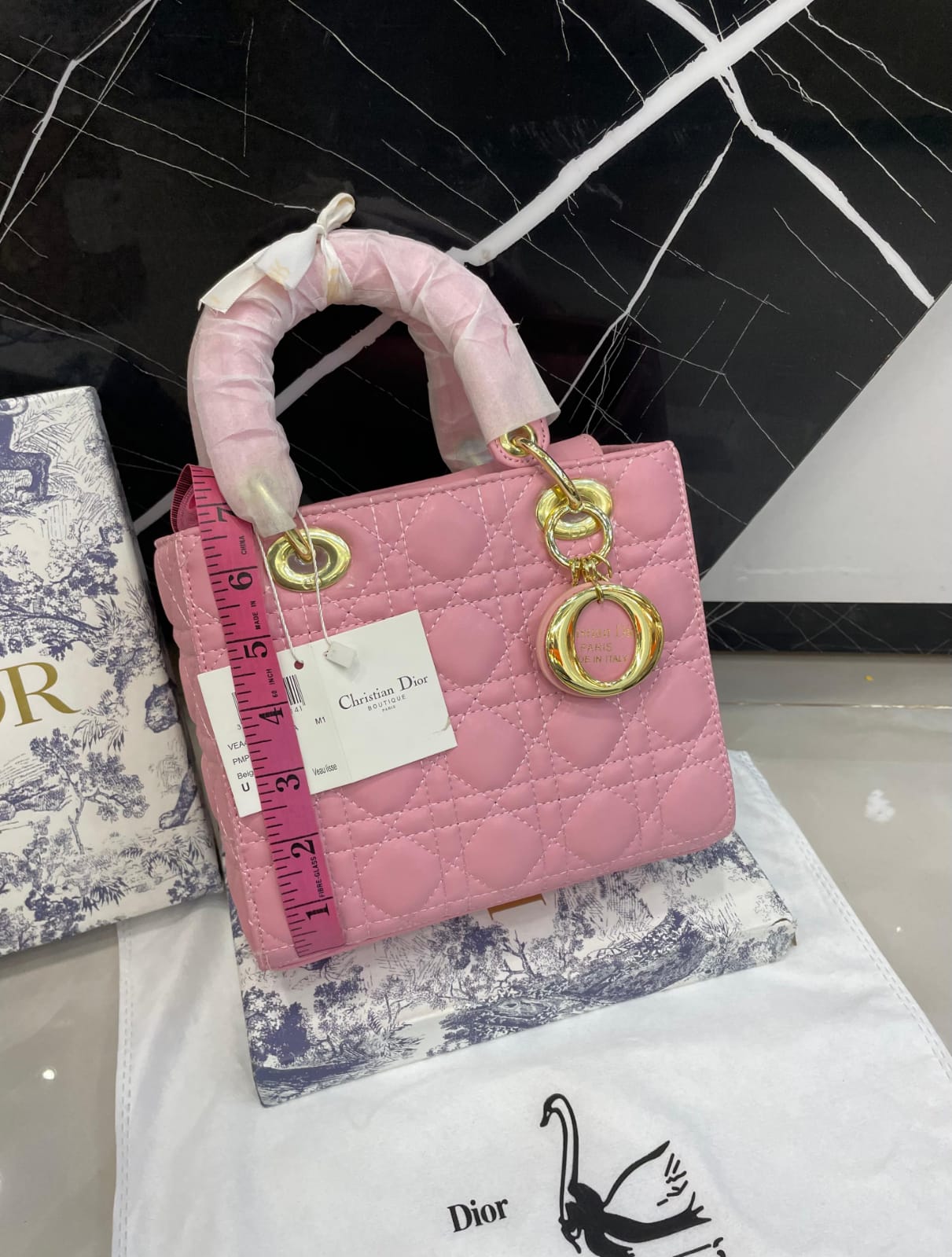 Christian Dior Quilted Cannage Mini Top-Handle Bag