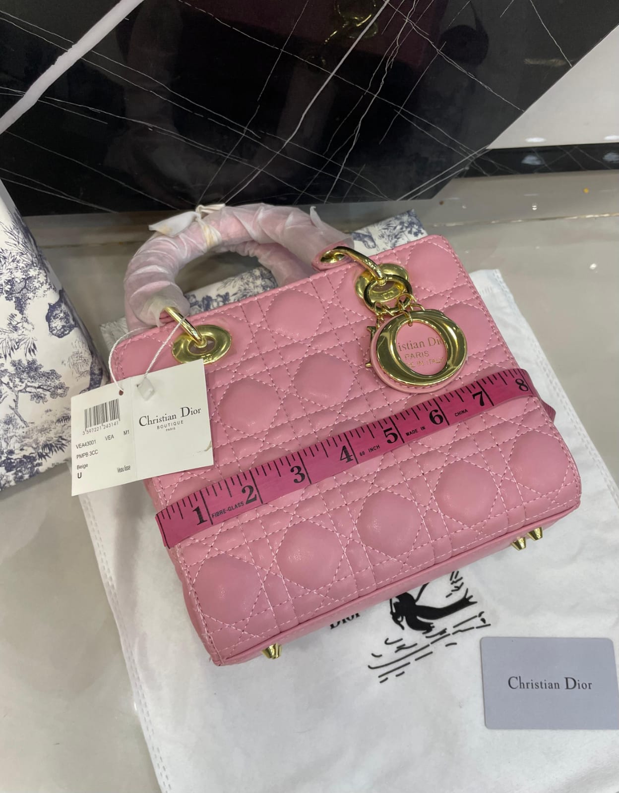 Christian Dior Quilted Cannage Mini Top-Handle Bag