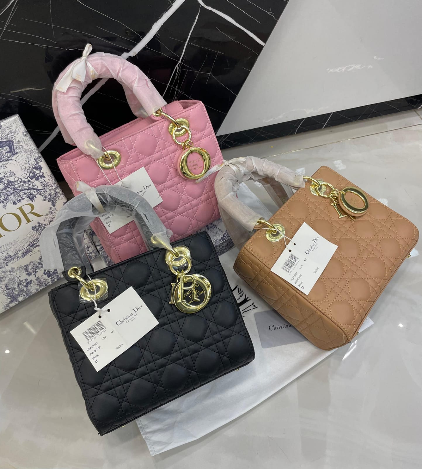 Christian Dior Quilted Cannage Mini Top-Handle Bag