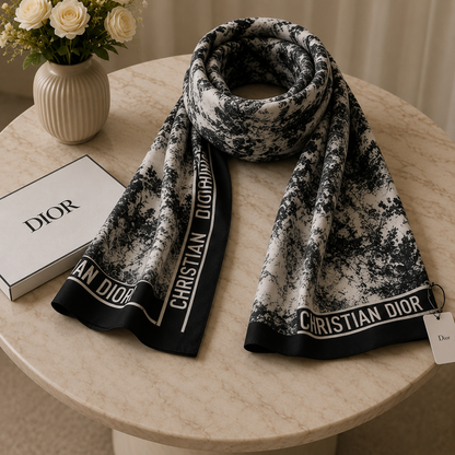 Christian Dior Toile de Jouy Silk Stole