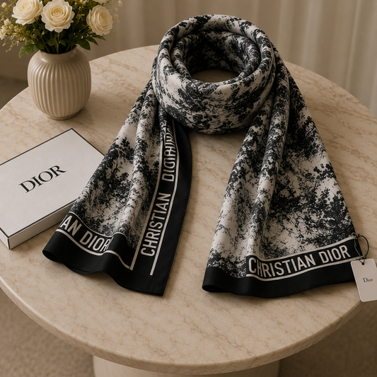 Christian Dior Toile de Jouy Silk Stole