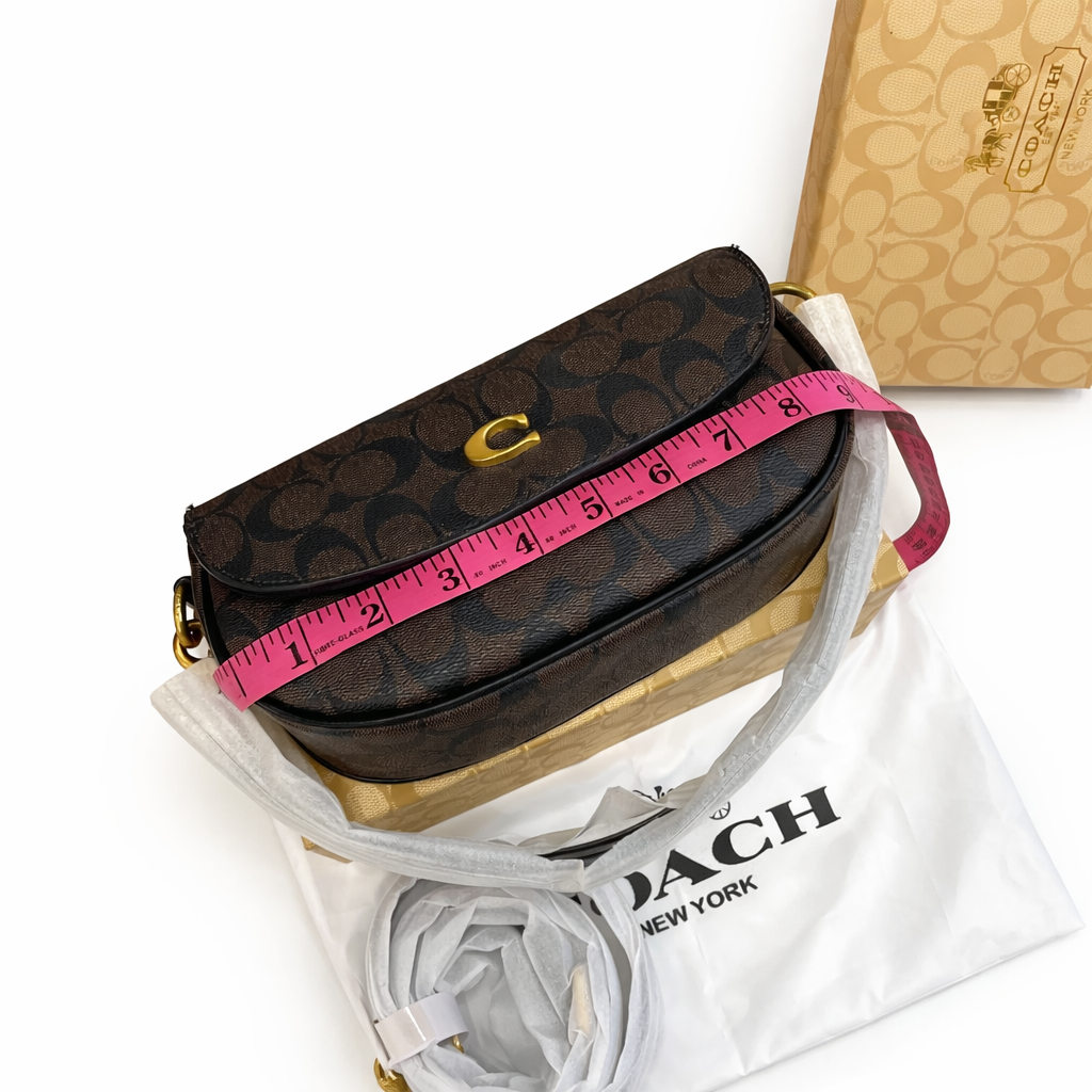 Coach-Inspired Signature C Monogram Flap Shoulder Bag