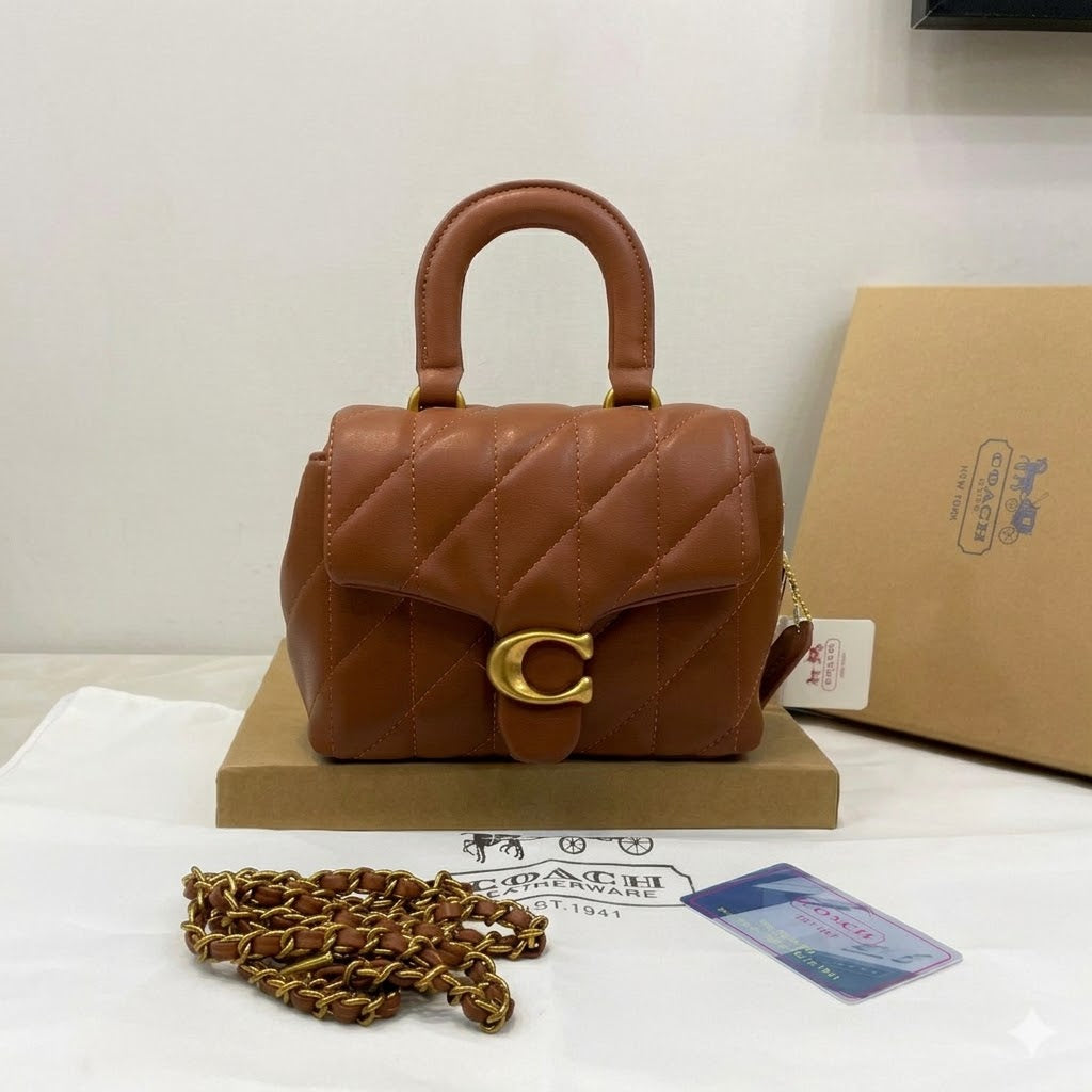 CoachTabby Quilted Top Handle Bag in leather