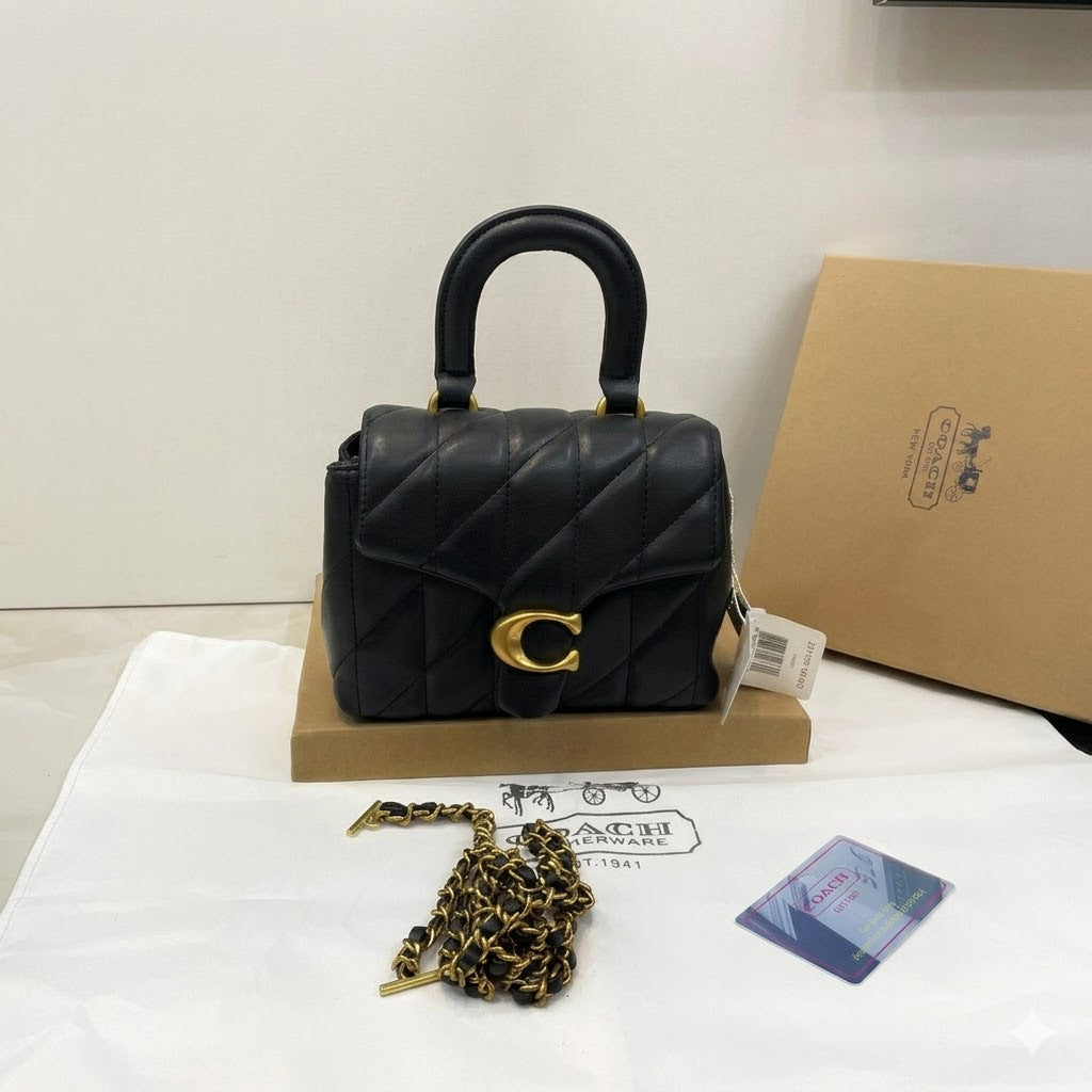 CoachTabby Quilted Top Handle Bag in leather