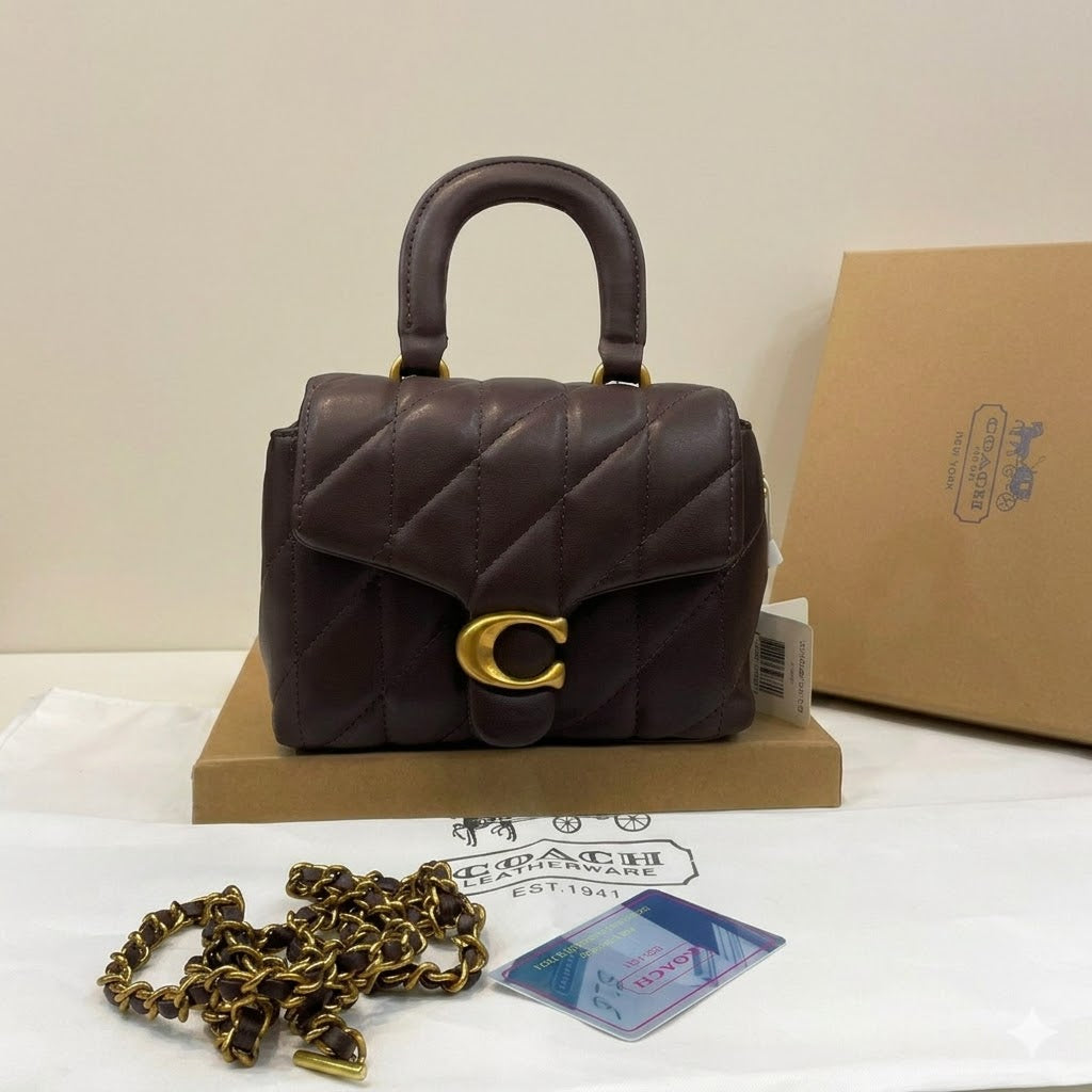 CoachTabby Quilted Top Handle Bag in leather