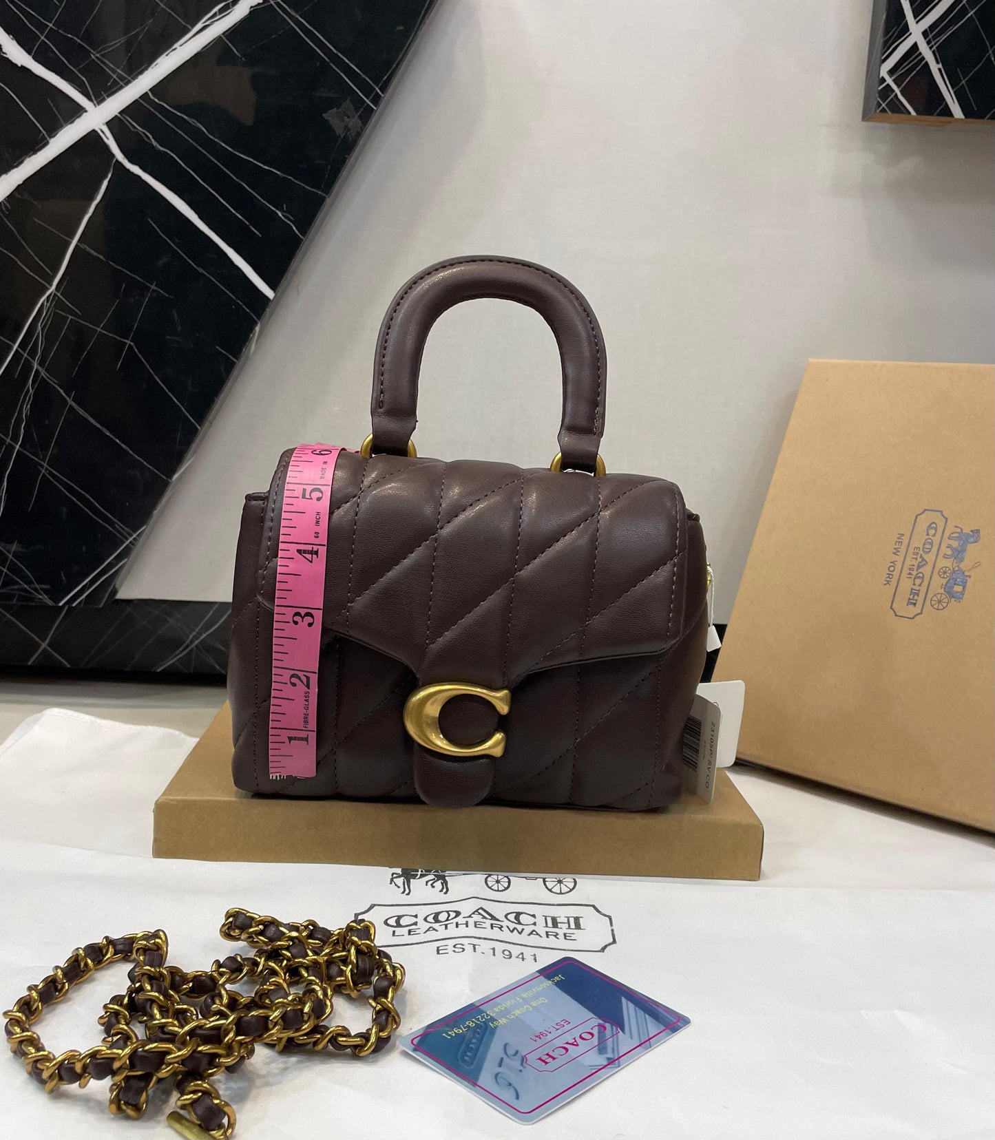 CoachTabby Quilted Top Handle Bag in leather