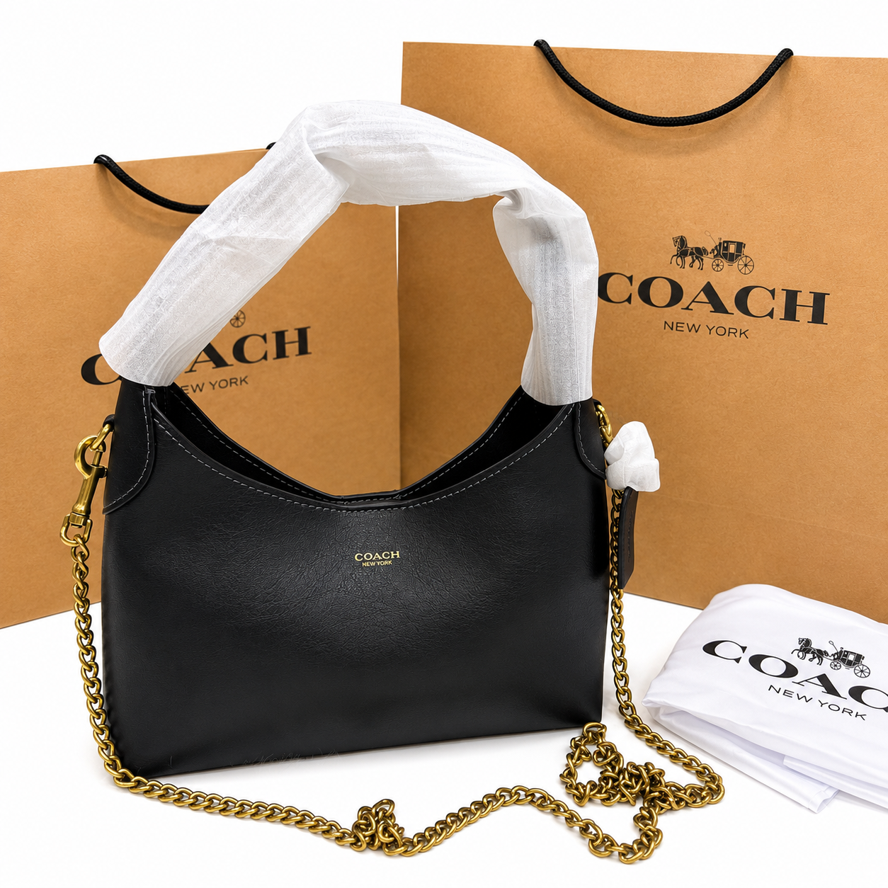 Coach Chain Hobo Shoulder Bag