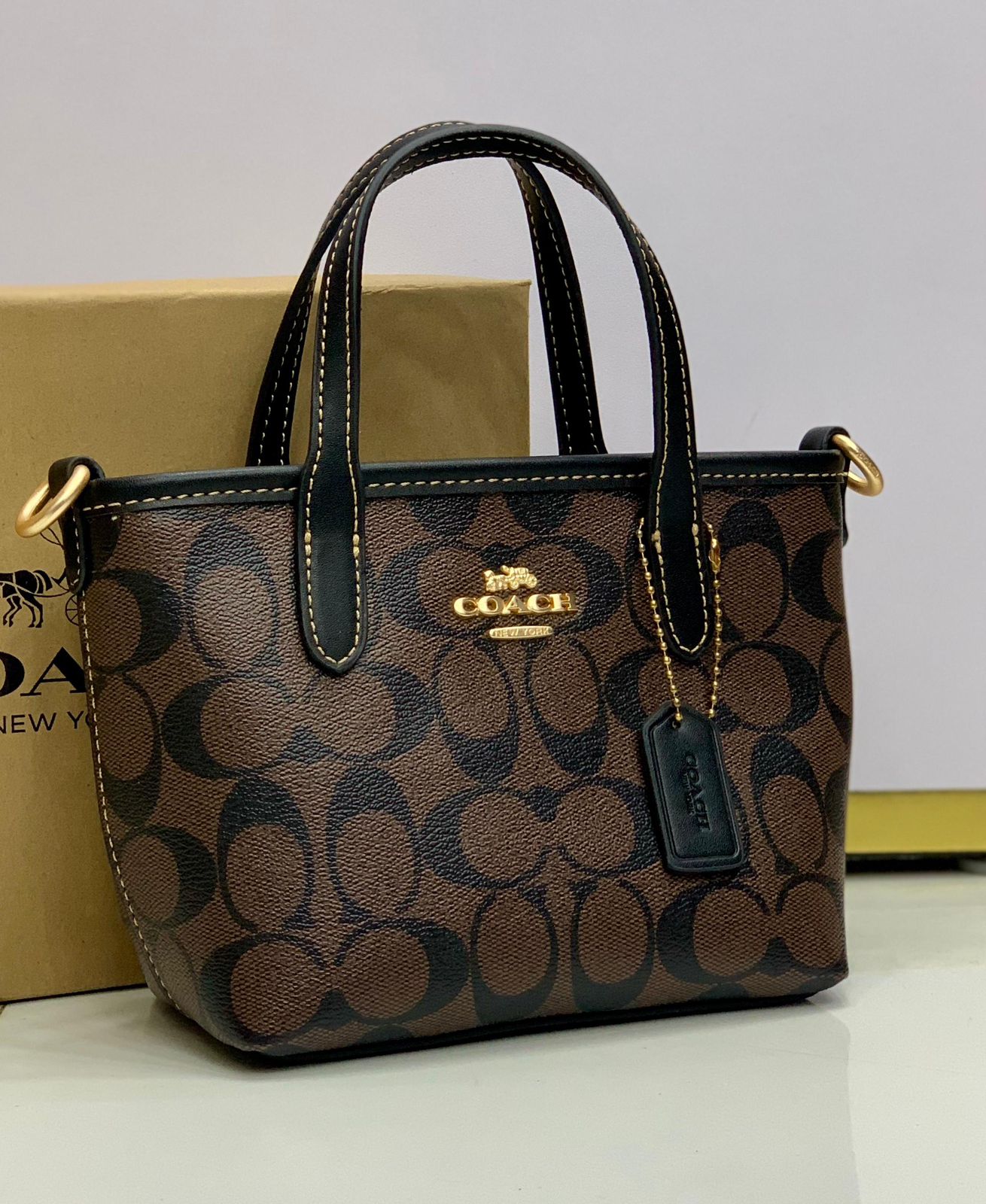 Coach City Mini Tote Bag in Signature Canvas