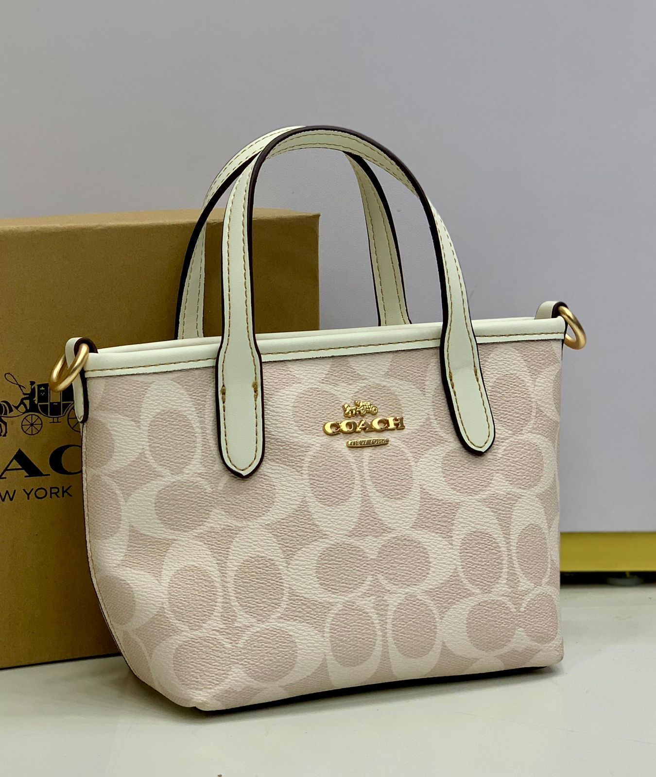 Coach City Mini Tote Bag in Signature Canvas