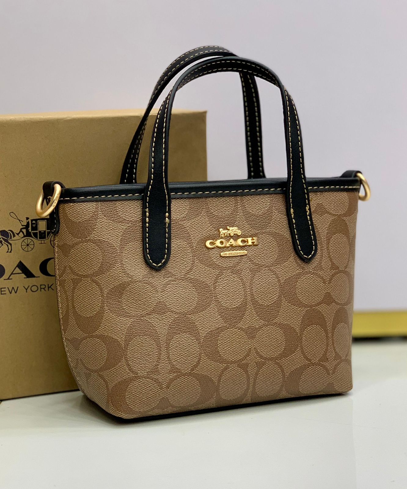Coach City Mini Tote Bag in Signature Canvas