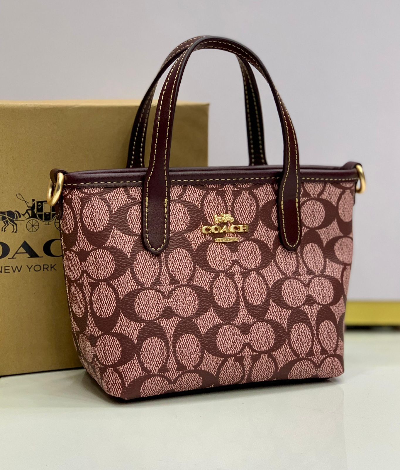 Coach City Mini Tote Bag in Signature Canvas