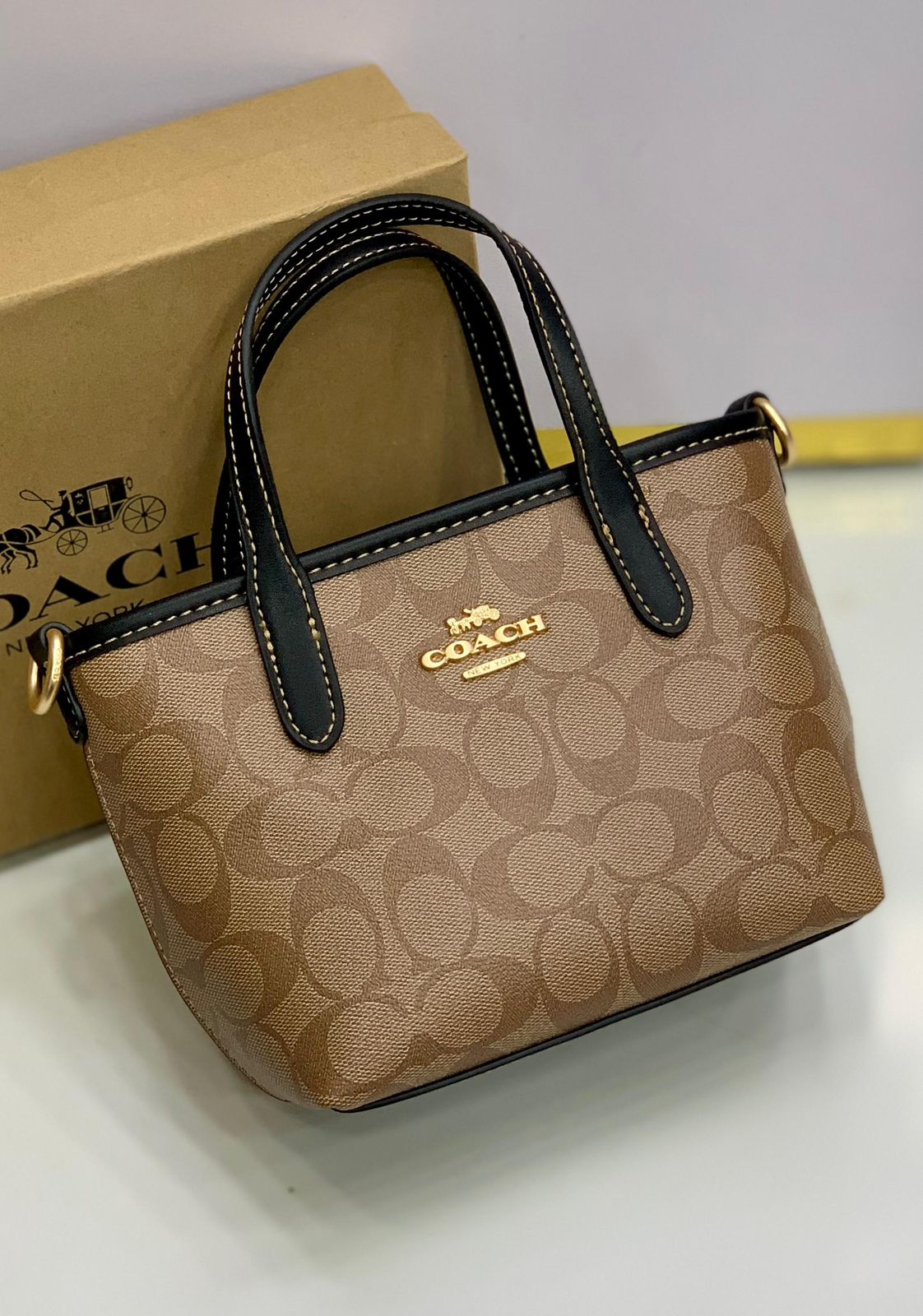 Coach City Mini Tote Bag in Signature Canvas