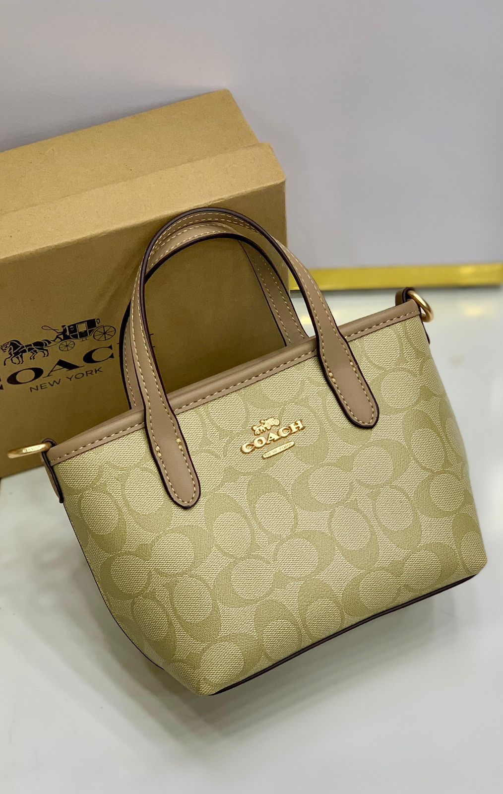 Coach City Mini Tote Bag in Signature Canvas