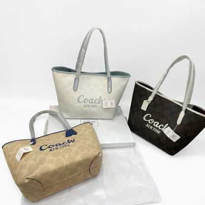 Coach City Tote in Signature Canvas with Coach Graphic