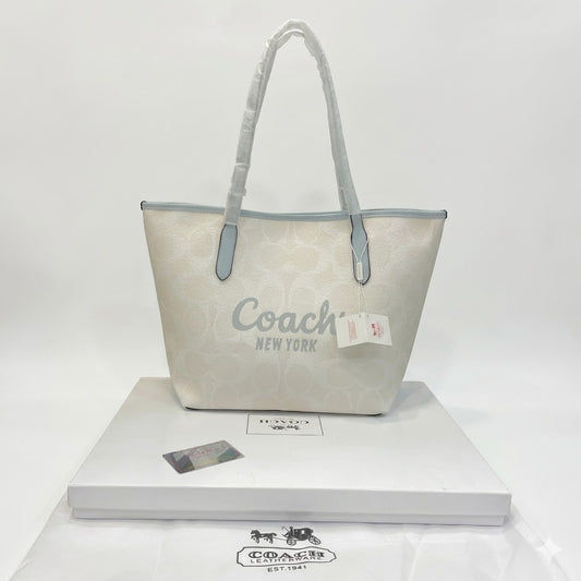 Coach City Tote in Signature Canvas with Coach Graphic