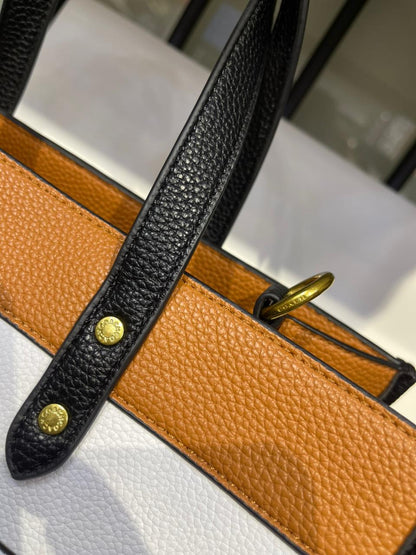 Coach Field Tote 22 with Cherry Charm (Color block Edition)