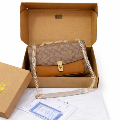 Co-ach Lane Shoulder Bag in Blocked Signature Canvas