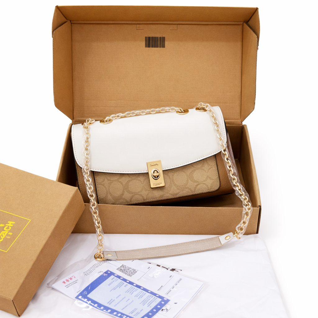 Co-ach Lane Shoulder Bag in Blocked Signature Canvas
