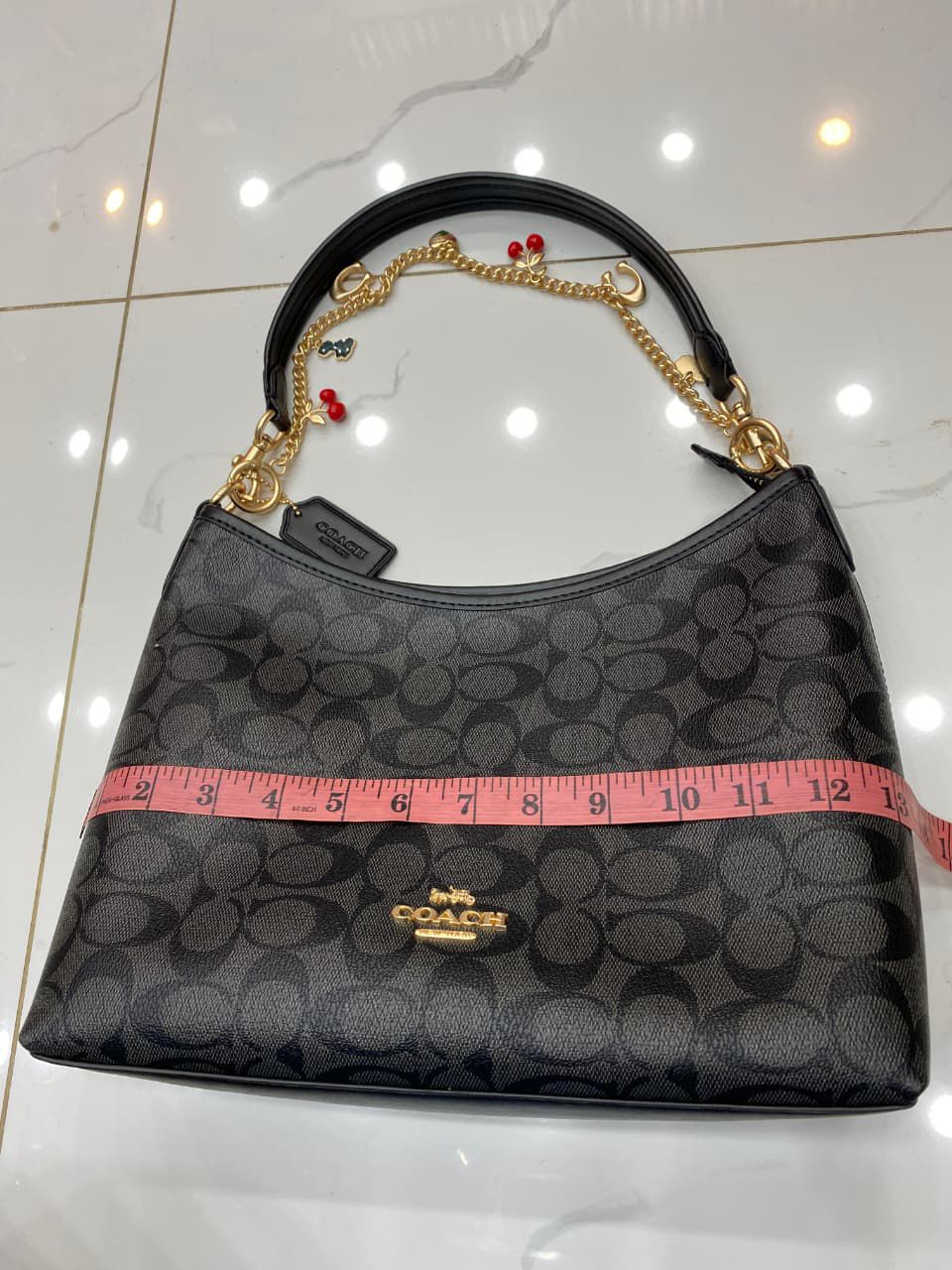 Coach Laurel Shoulder Bag in Signature Canvas with Charms