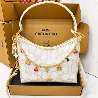 Coach Laurel Shoulder Bag in Signature Canvas with Charms