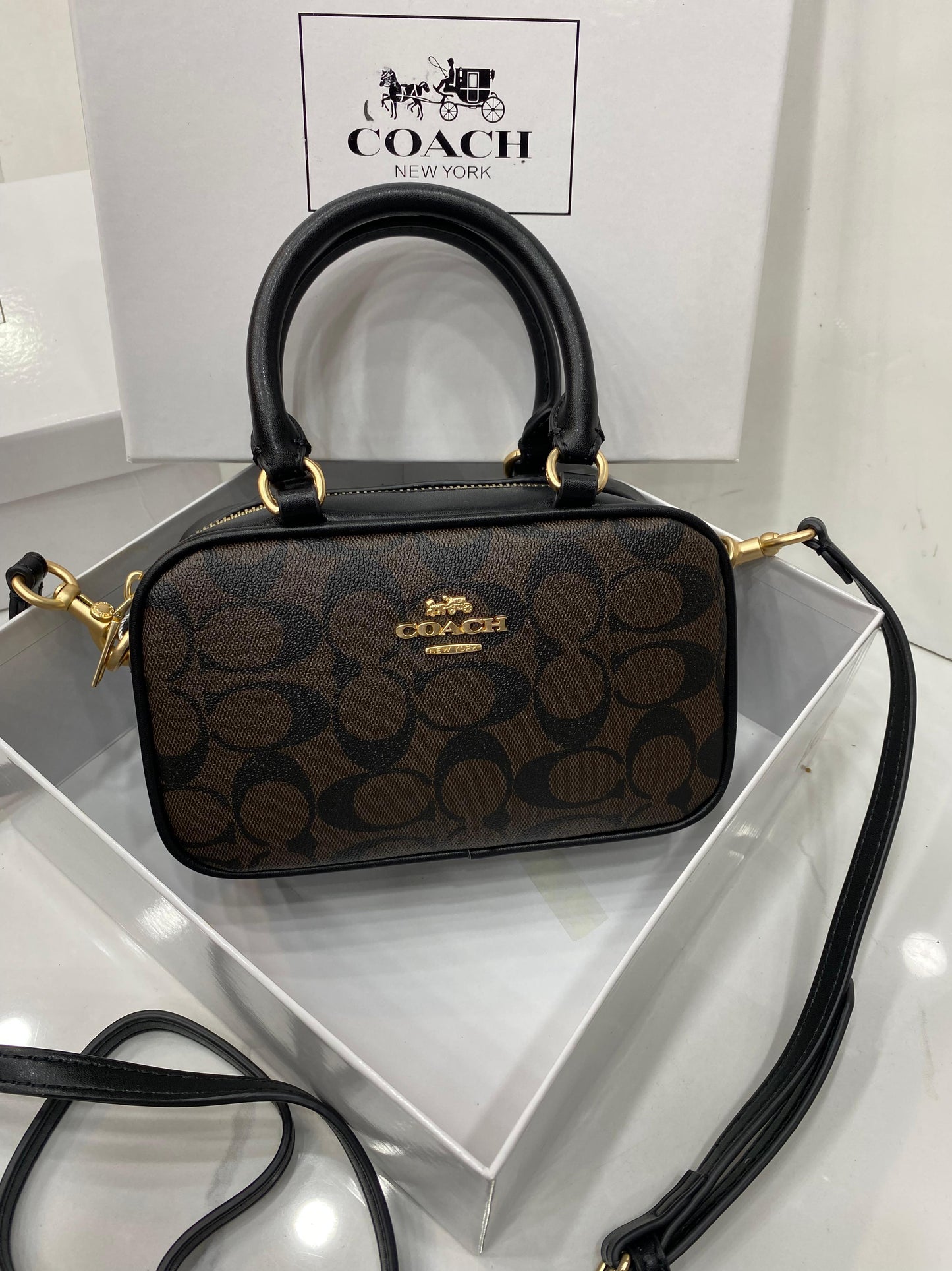 Coach Mini Satchel Crossbody Bag in Signature Canvas