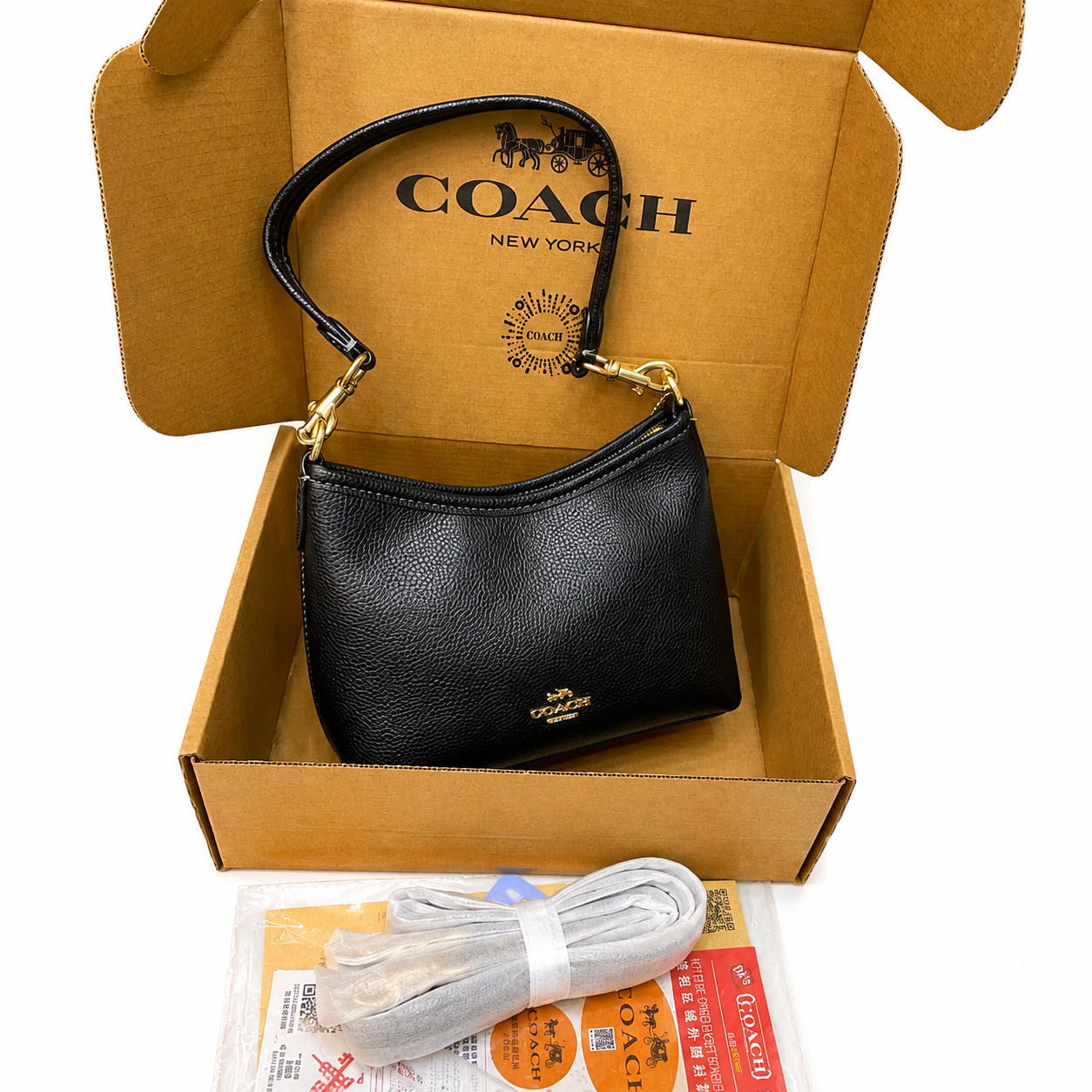 Coach Pebbled Leather Mini Shoulder Bag