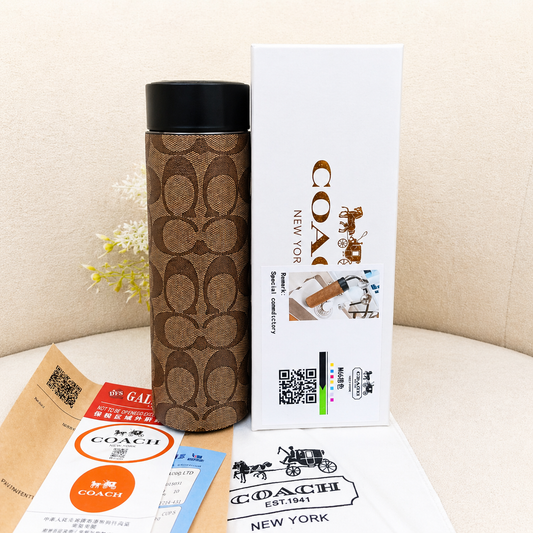 Coach Signature Canvas Insulated Smart Temperature Water Bottle