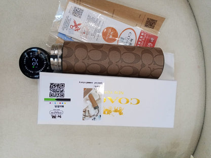 Coach Signature Canvas Insulated Smart Temperature Water Bottle