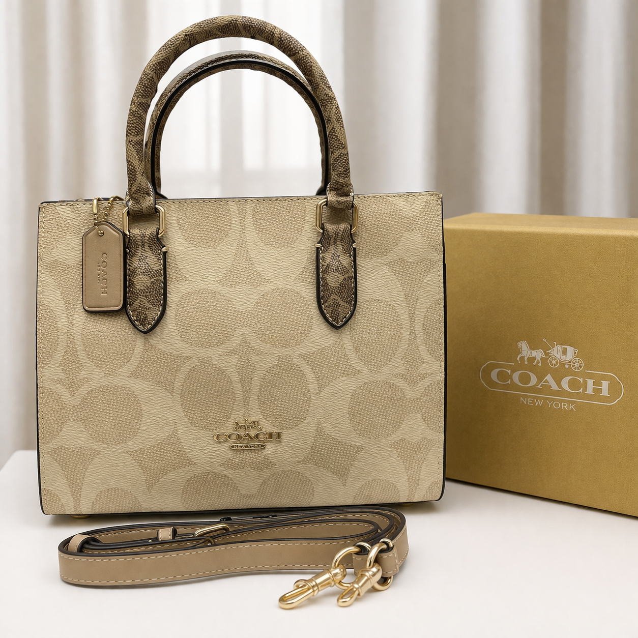 Coach Signature Canvas Mini Tote Bag