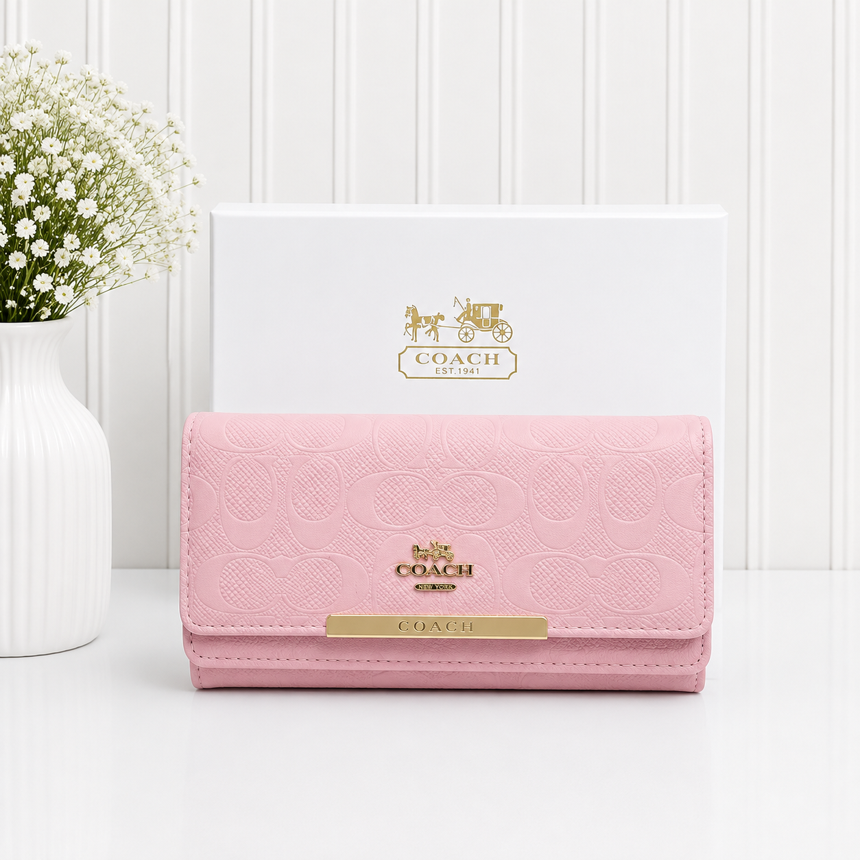 Coach Signature Embossed Continental Long Wallet