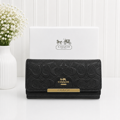 Coach Signature Embossed Continental Long Wallet