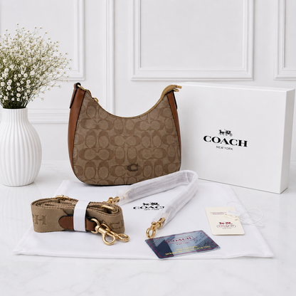 Coach Signature Monogram Hobo Shoulder & Crossbody Bag