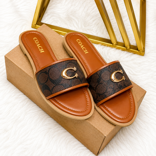 Coach Signature Monogram Slide Sandals