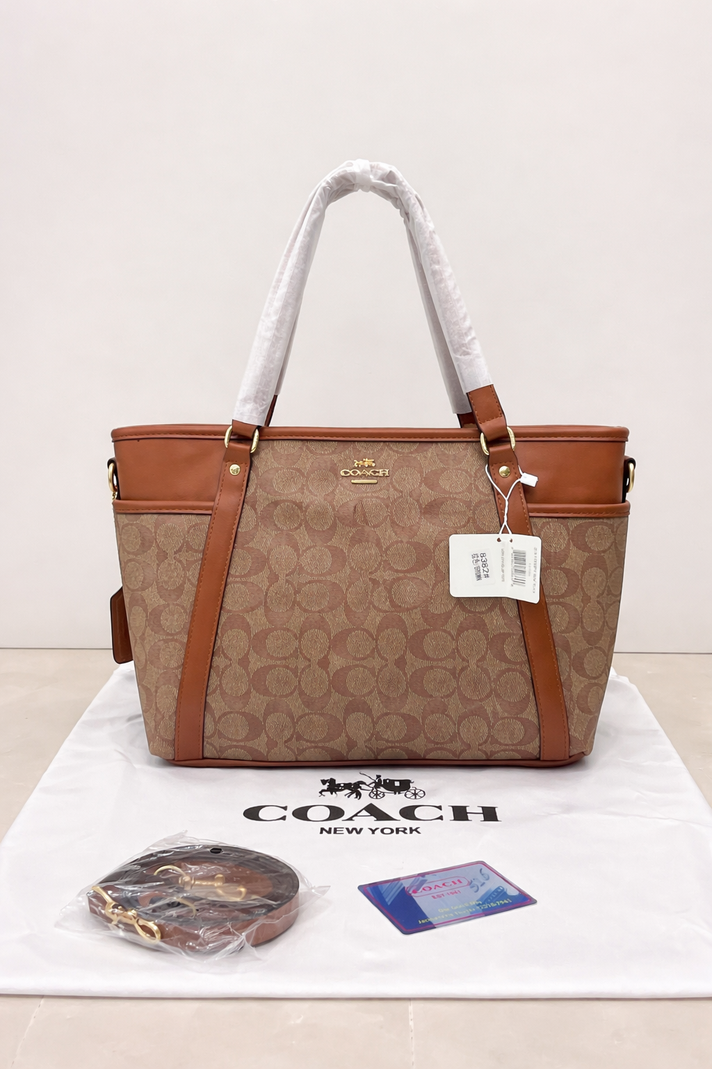 Coach Signature Zip Top Tote Bag (Monogram Canvas Tote)