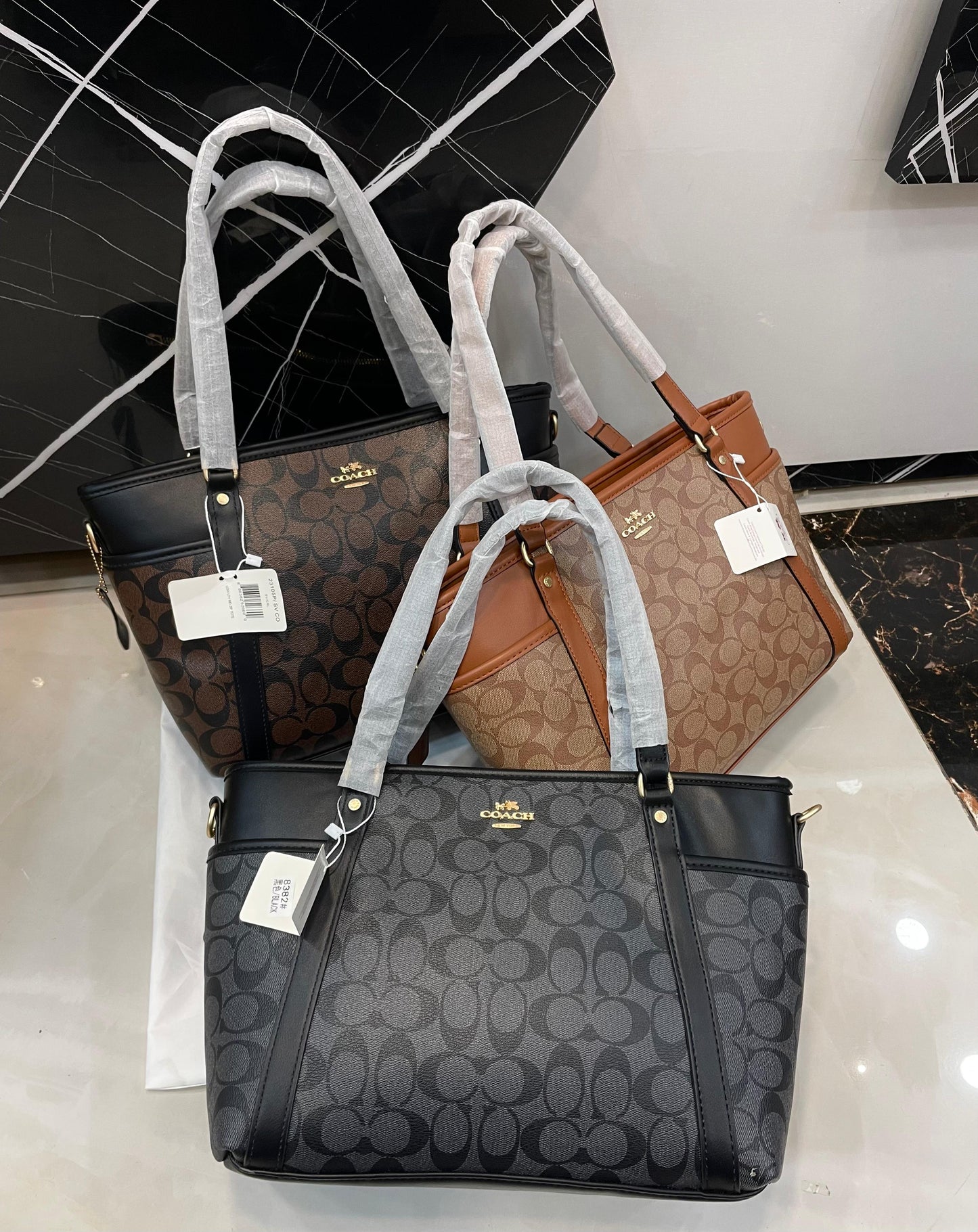 Coach Signature Zip Top Tote Bag (Monogram Canvas Tote)