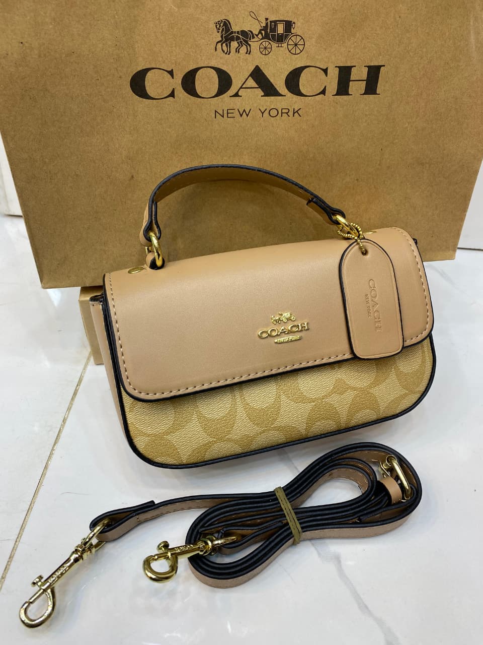 Coach Style Signature Mini Top Handle Bag