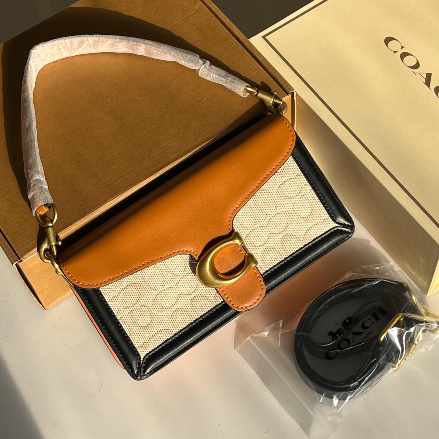 Coach Style Tabby Monogram Shoulder Bag