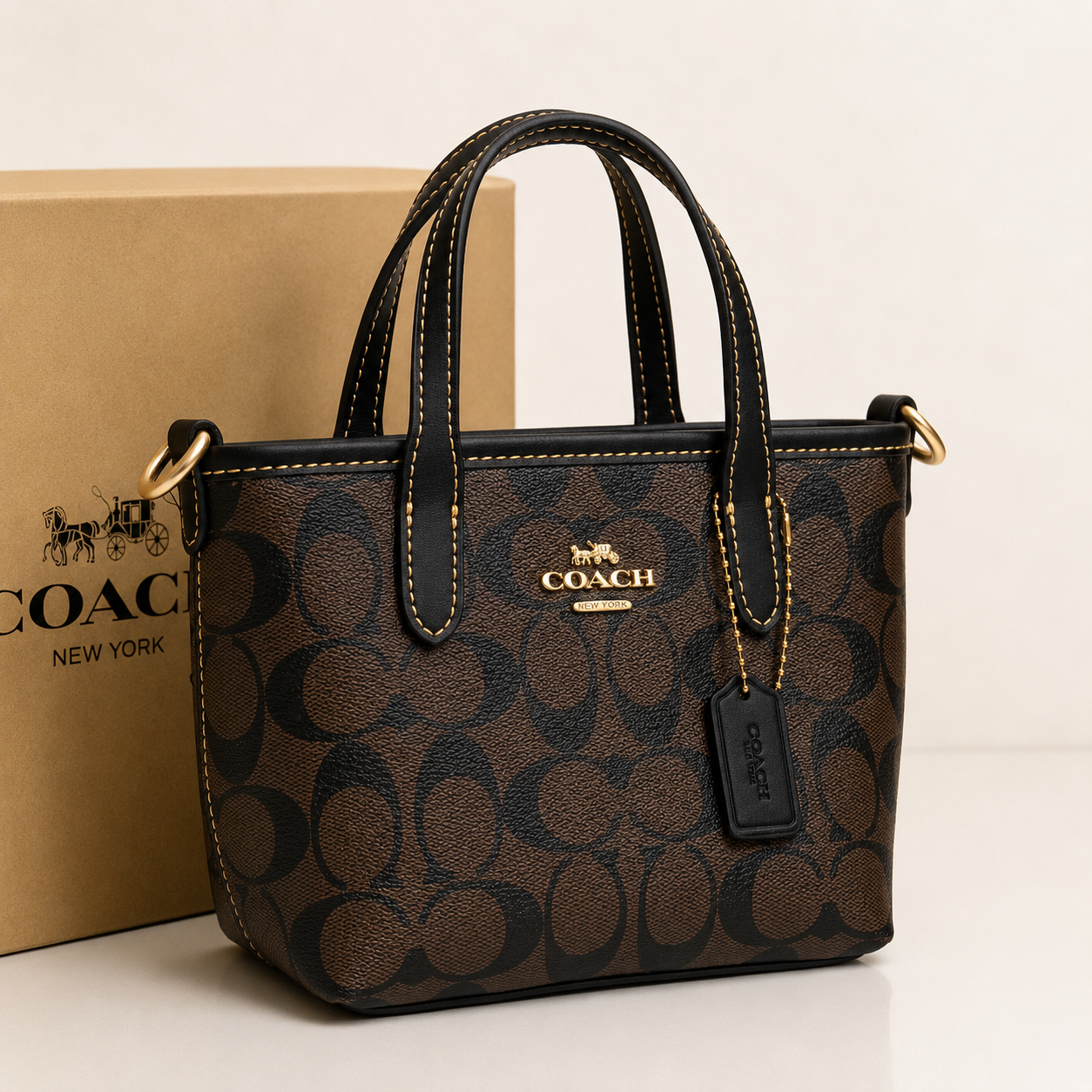 Coach City Mini Tote Bag in Signature Canvas