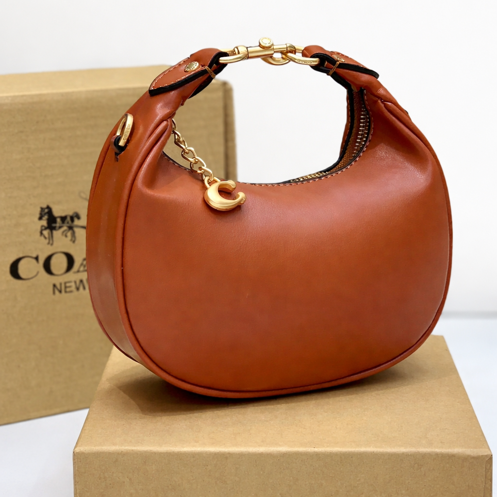 Coach Mini Leather Crescent Shoulder Bag