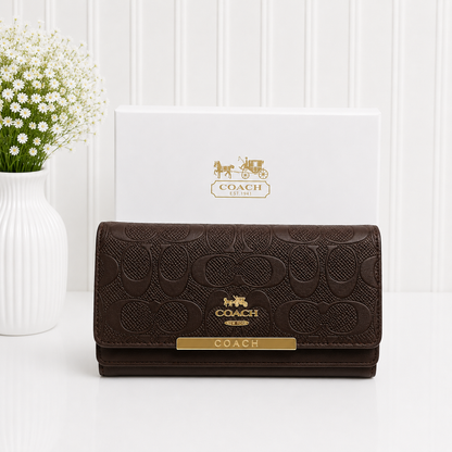 Coach Signature Embossed Continental Long Wallet