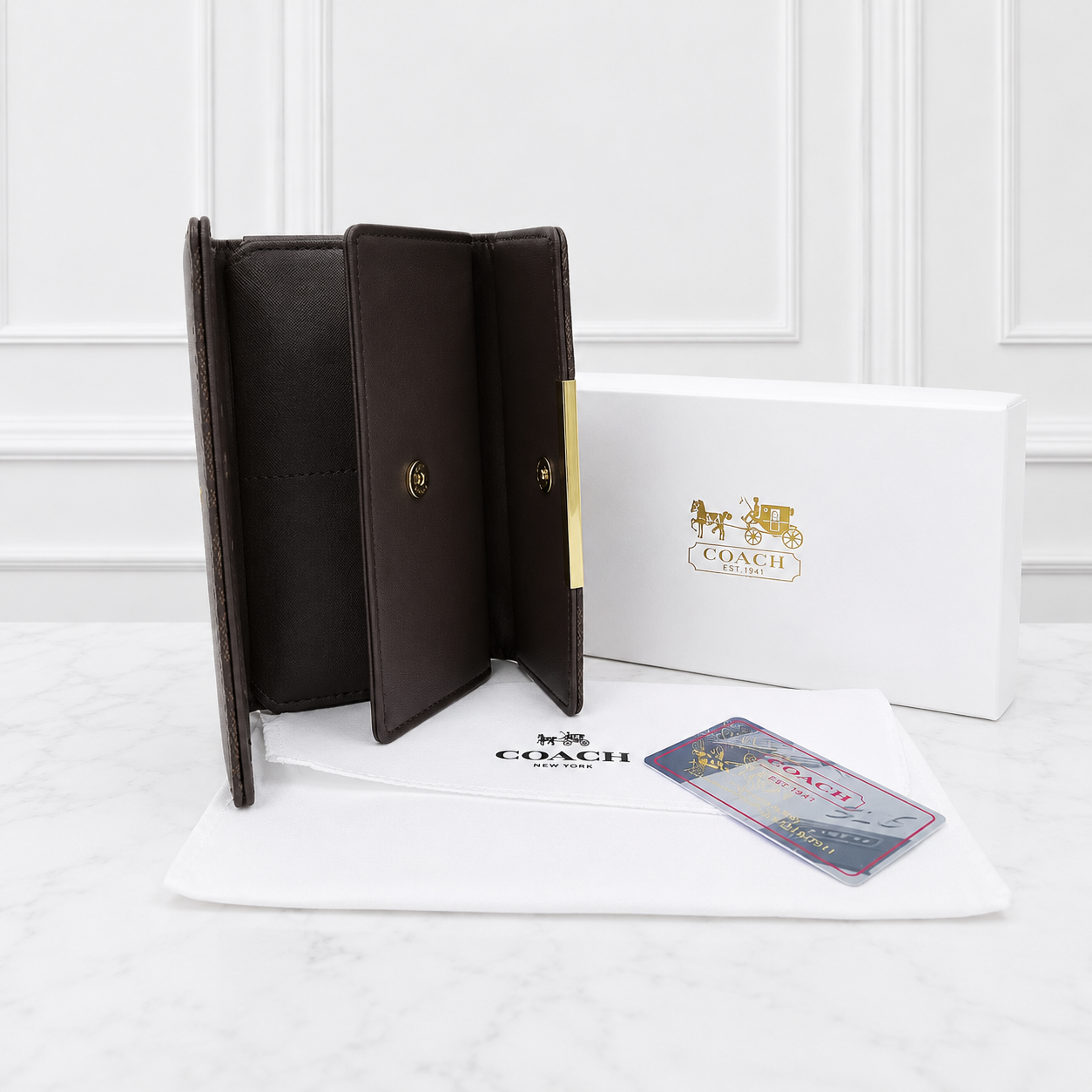 Coach Signature Monogram Continental Long Wallet