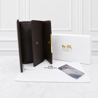 Coach Signature Monogram Continental Long Wallet