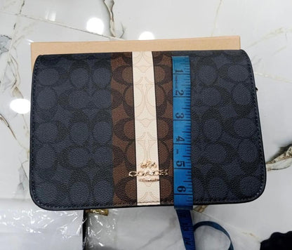 Coach Signature Stripe Crossbody Bag with Wallet Set